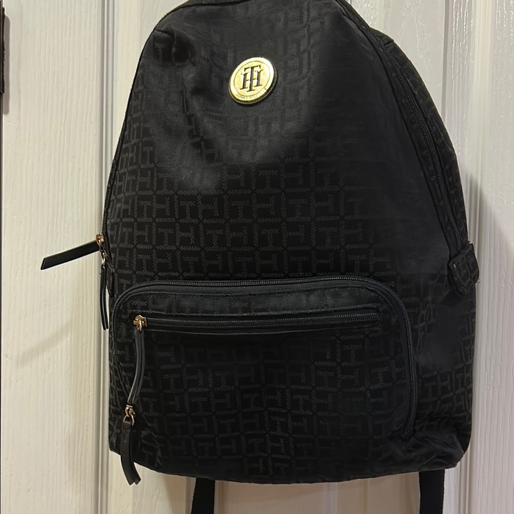 Tommy Hilfiger Black Geometric Backpack